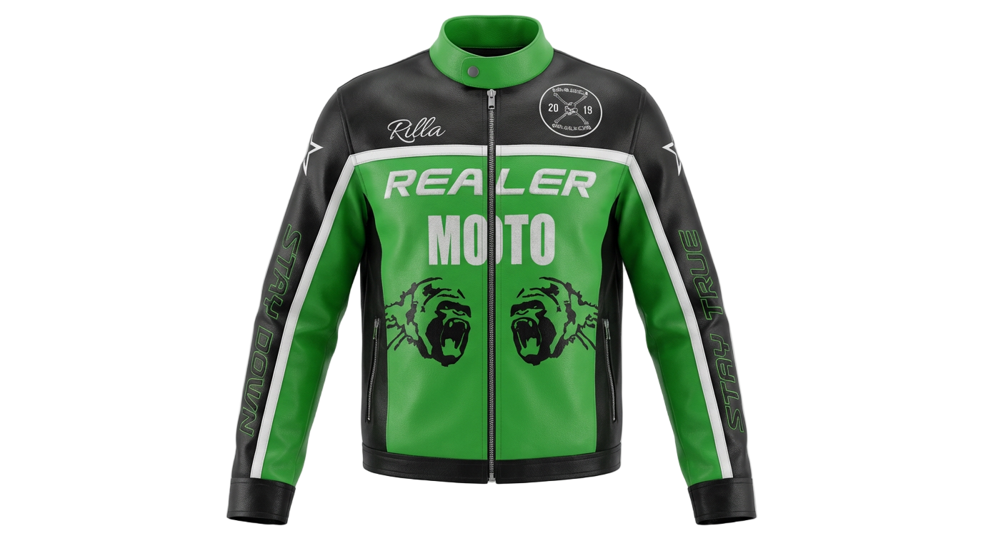 Green Drift Moto Jacket